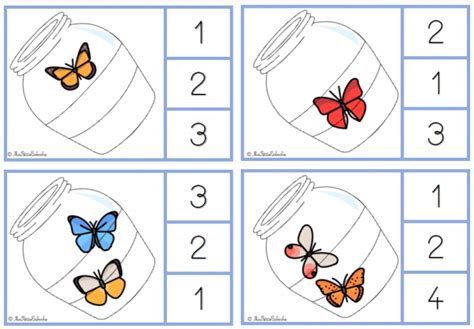 Cartes Pinces D Nombrement Papillon Math Matiques Grande Section