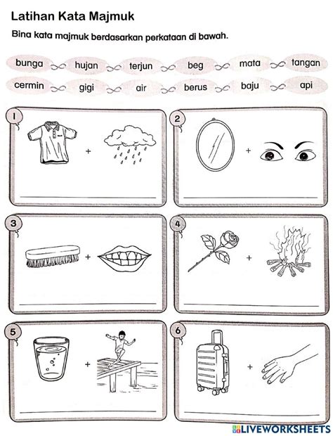 Maksud Kata Majmuk Tahun 2 Kata Majmuk Bebas Interactive Worksheet Nbkomputer