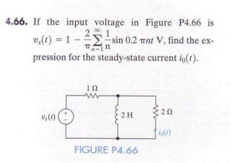 Solved If The Input Voltage In Figure P4 66 Is Upsilon S T