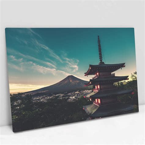 Quadro Decorativo Templo Monte Fuji Em Tela Canvas Parcelado S Juros