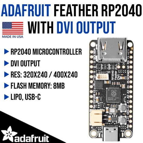 Adafruit Feather Rp2040 With Dvi Output Micro Robotics