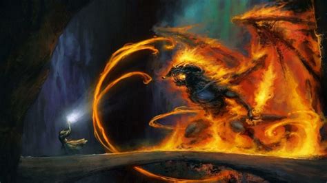 Gandalf Fighting Balrog Moria View More Lord Of The Rings Artwork