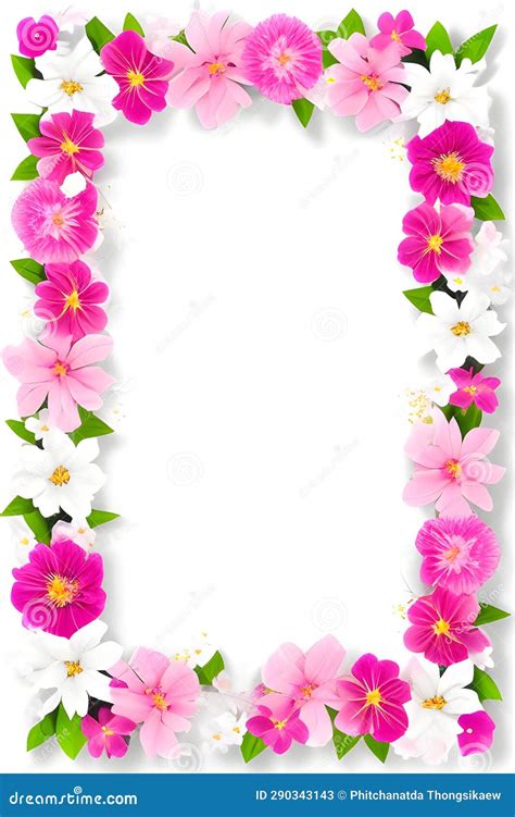 The Art of Beautiful Floral Border Cards Generative AI Stock ...