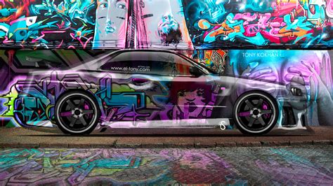 Картинки tony kokhan nissan skyline gtr r34 crystal graffiti el