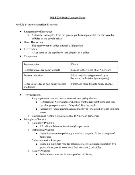 Pols Exam Reveiw In Depth Exam Review Notes Pols Exam