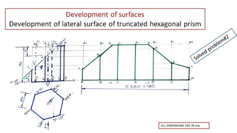 Development Of Lateral Surface Of Truncated Hexagonal Prism Youtube