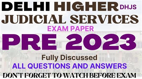 Dhjs Delhi Higher Judicial Services Pre Youtube