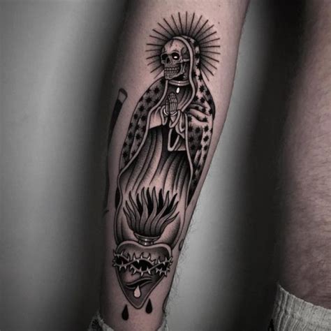 60 Santa Muerte Tattoo Designs with Meaning