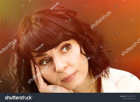 Beautiful Brunette Short Hair Closeup Stock Photo Shutterstock