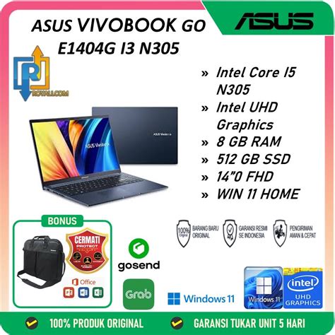 Jual Asus Vivobook Go 14 E1404ga I3 N305 8core 8gb 512gb W11ohs 14