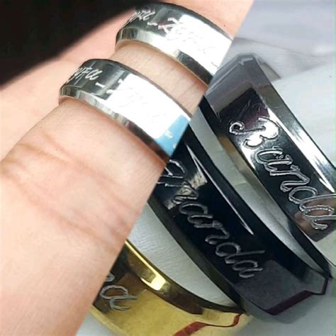 Jual Bisa Request Nama Cincin Titanium Hitam Polos Murah Cocok Untuk