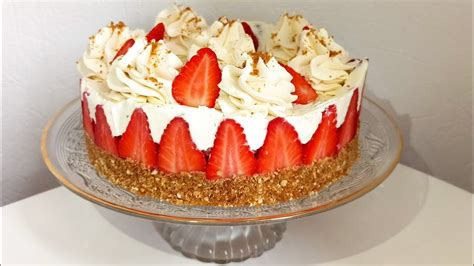 Recette du gâteau sans cuisson à la fraise facile et rapide YouTube