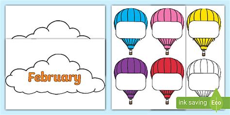 Editable Hot Air Balloon Birthday Chart Display Pack