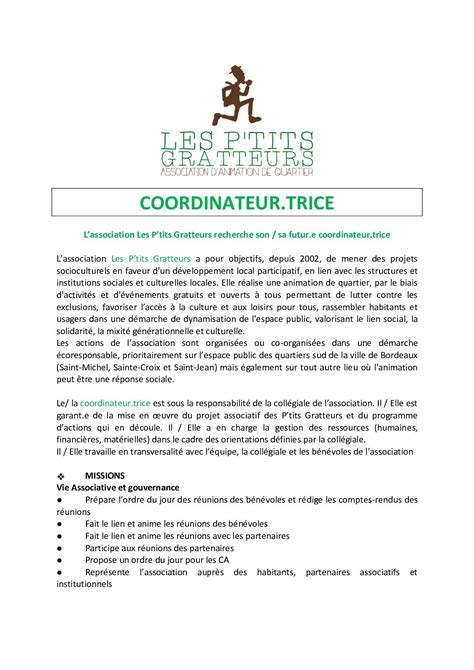 Calam O Offre Emploi Coordinateur Trice