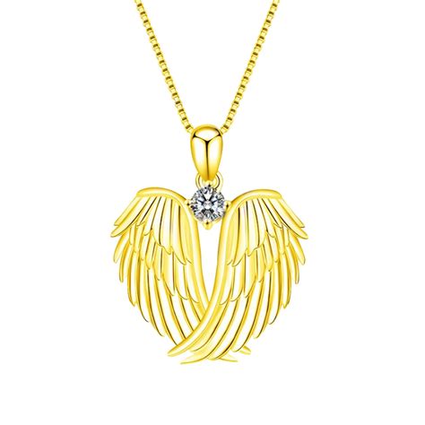 Angel Wings Necklace Sterling Silver Guardian Angel Wings Pendant