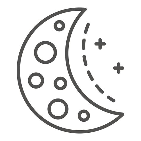 Half moon icon, outline style 15179365 Vector Art at Vecteezy