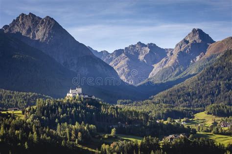 idyllic scuol tarasp village engadine swiss alps switzerland