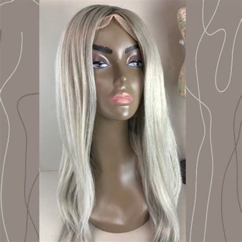 Ash Blonde Human Hair Lace Front Wig Pearlette Etsy