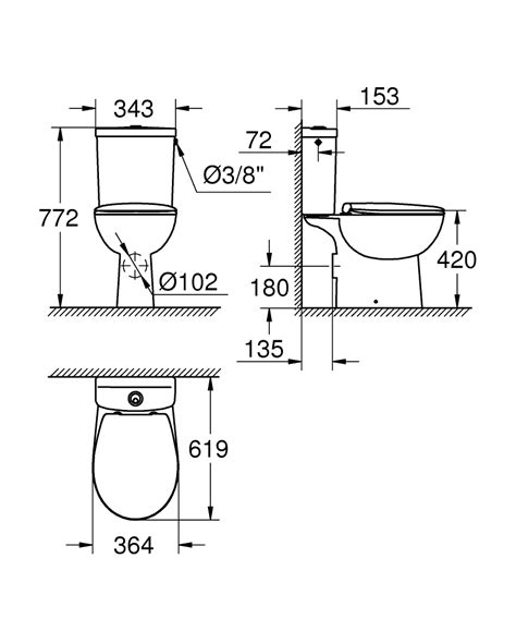 Bau Ceramic Bundle Close Coupled Wc Horizontal Outlet