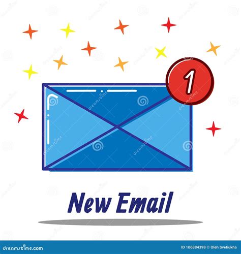 Flat Line Icon Concept Set Of New Email Incoming Message Stock Vector