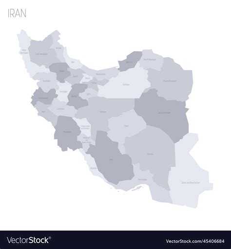 Iran political map of administrative divisions Vector Image