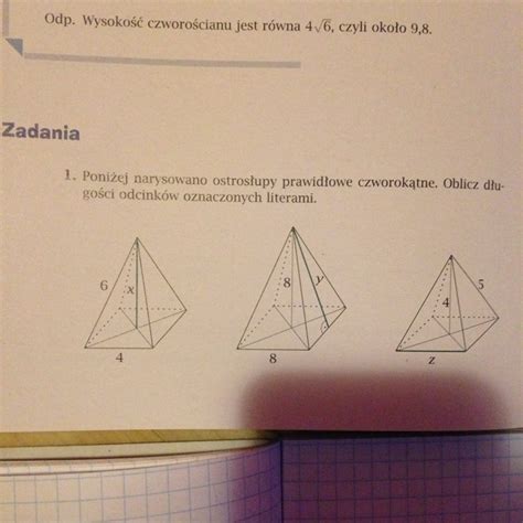 Poniżej Narysowano Ostrosłupy Prawidłowe Trójkatne Oblicz Długości