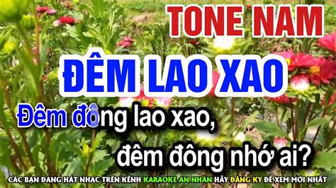 Karaoke Đêm Lao Xao Tone Nam Nhạc Sống Nhàn Organ YouTube