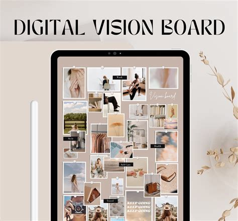 Digital Vision Board, Vision Board Template Canva, 2025 Vision Board ...