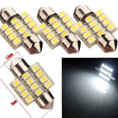 4x Ampoule 12 LED 3528 SMD 31MM C5W Dôme Plafonnier Navette Xenon Lampe