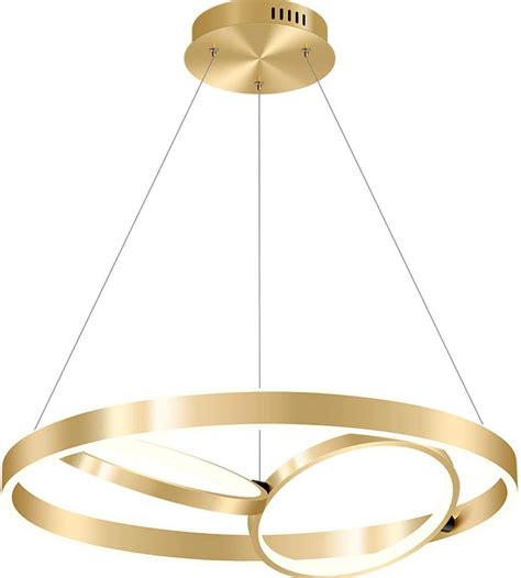 57W Modern Rund LED Hängeleuchte 3 Ring Design Gold Pendelleuchte