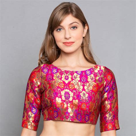 Multicolor Color Jacquard Fabric Blouse 1605435