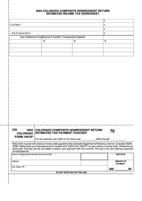 Form Ep Colorado Composite Nonresident Return Estimated Tax