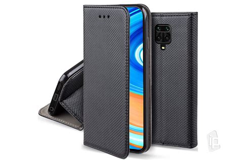 Fiber Folio Stand Black čierne Flip puzdro na Xiaomi Redmi Note 9