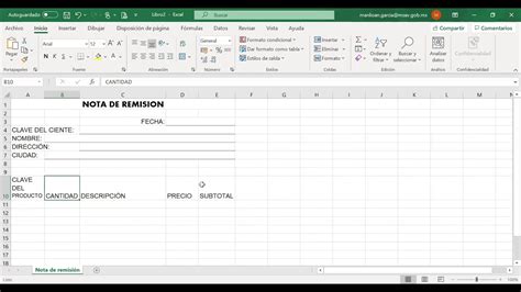 Excel Nota De Remisi N Parte Y Youtube