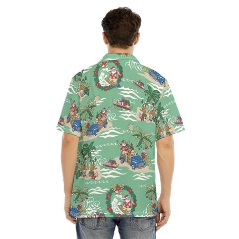 Green Christmas Santa Claus Summer Hawaiian Shirt Vinco Hawaiian Shirts