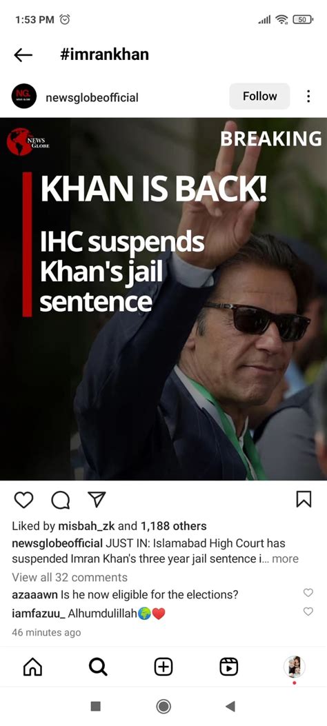 Social Media Abuzz After Ihc Suspends Imran Khan Conviction In Toshakhana Case