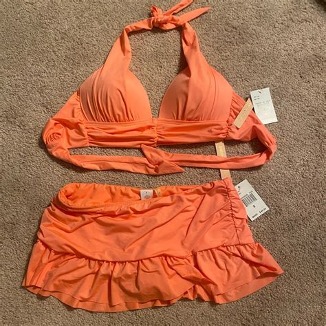 Vintage Orange New Bathing Suit Set Gem