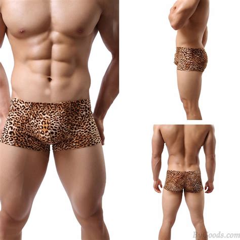 Sexy Leopard Print Underwear Man Shorts Underpants Flat Bikini Boxer Briefs Leopard Men S