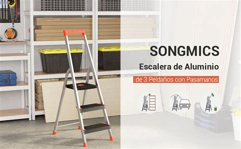 Songmics Escalera De Pelda Os Escalera De Aluminio Plegable