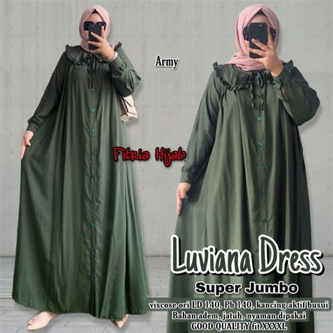 Jual Ld Ld Gamis Over Size Polos Rayon Viscouse Luviana Dress