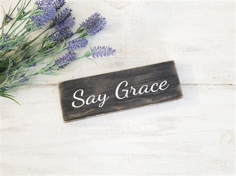 Say Grace Sign Rustic Farmhouse Kitchen Etsy