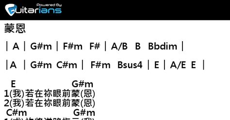 讚美之泉 蒙恩 結他譜 Chord譜 吉他譜 曲 曾祥怡 詞 游智婷