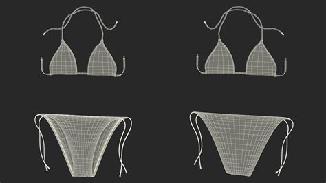 Bikini Set Two Piece D Model Turbosquid