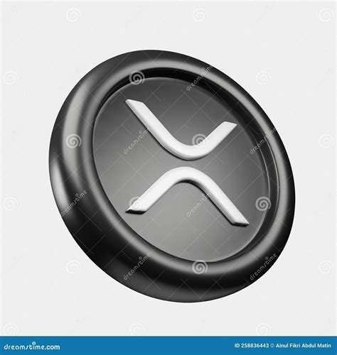 3d Right View Rendering Cryptocurrency Ripple Or Xrp Black Coin With