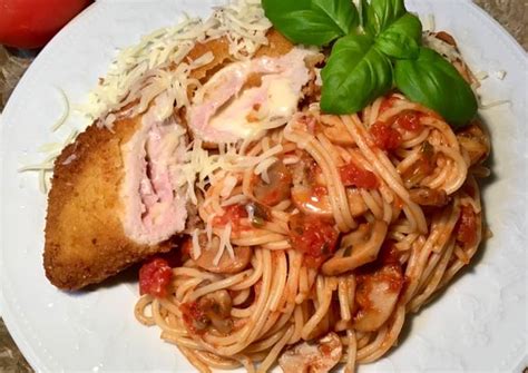 Cordon bleu paradicsomos gombás spagettivel Ani Kövesdi receptje