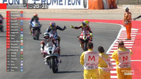 WSBK Portuguese Round SBK Race2 LAST LAP Interview Podium