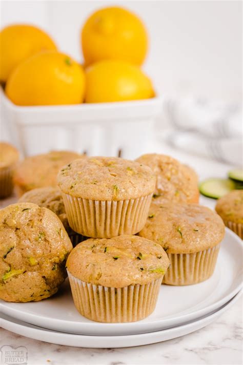 Lemon Zucchini Muffins Butter With A Side Of Bread