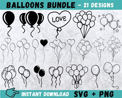 Balones Svg Globo Bundle Svg Globos Svg Globos Clipart Etsy M Xico