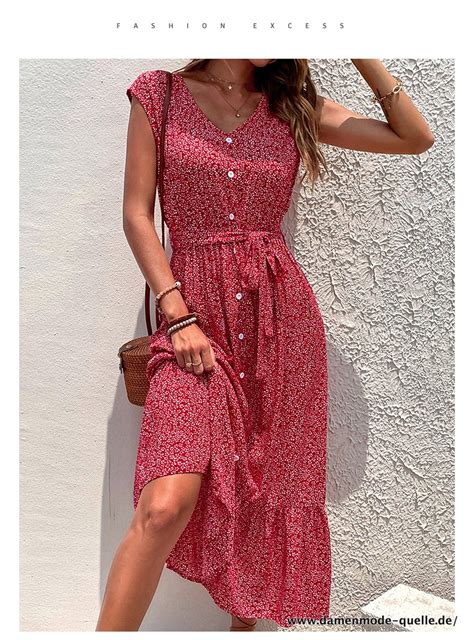 Neuheiten Damen Sommer Kleid Kurzarm Blumenmuster Strand