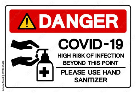 Danger Covid-19 High Risk Of Infection Beyond This Point Please Use ...